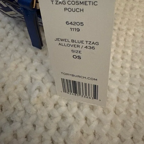 Tory Burch T-Zag Cosmetic Pouch - NWT - Picture 4 of 9